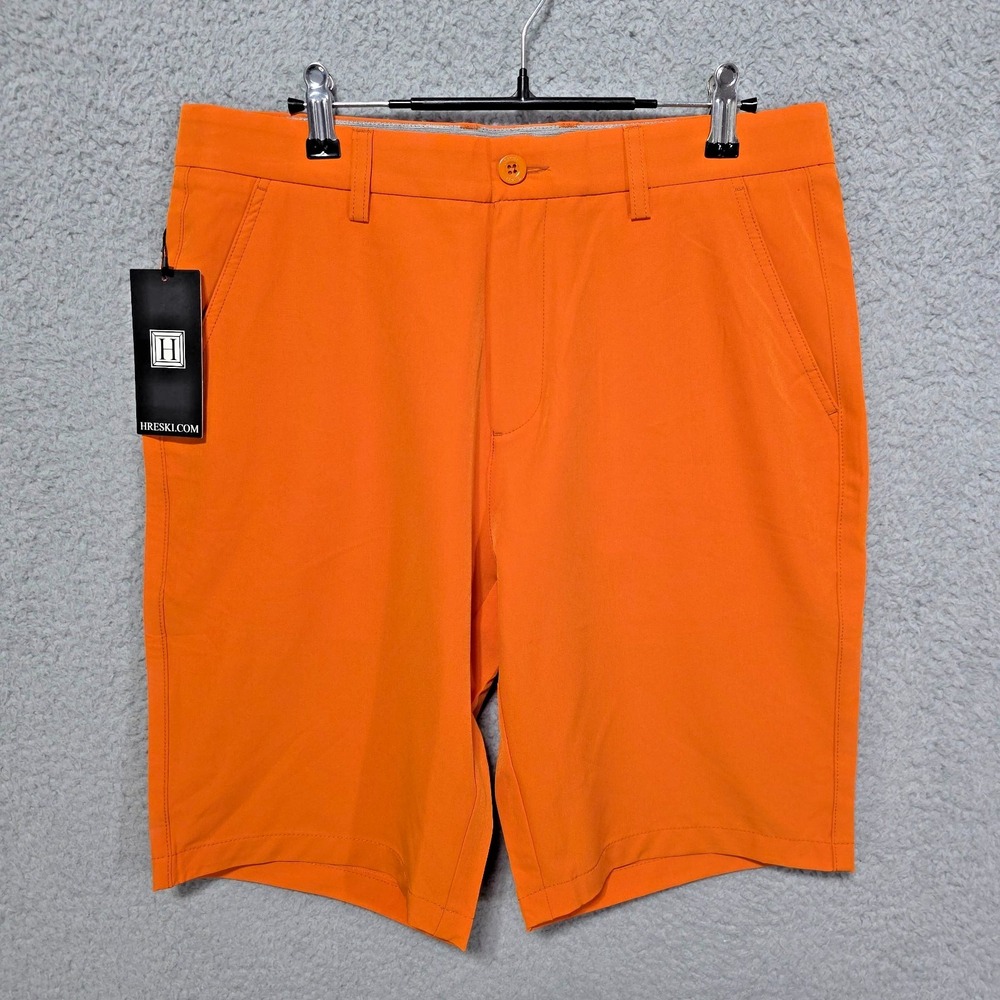 Hreski Golf Shorts Mens Size 30 Orange‎ Performance Colorful Bright NWT